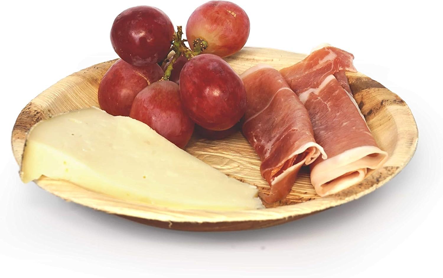 Genérico 100 platos de madera de palmera, natural, biodegradable, campestre, redondos o cuadrados (100 unidades) (pequeñas redondas, 18 cm (100 unidades)