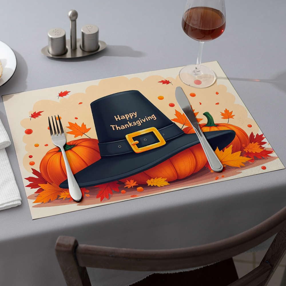 Sets de table de Pâques Thanksgiving lot de 6 rectangles pour deco cuisine