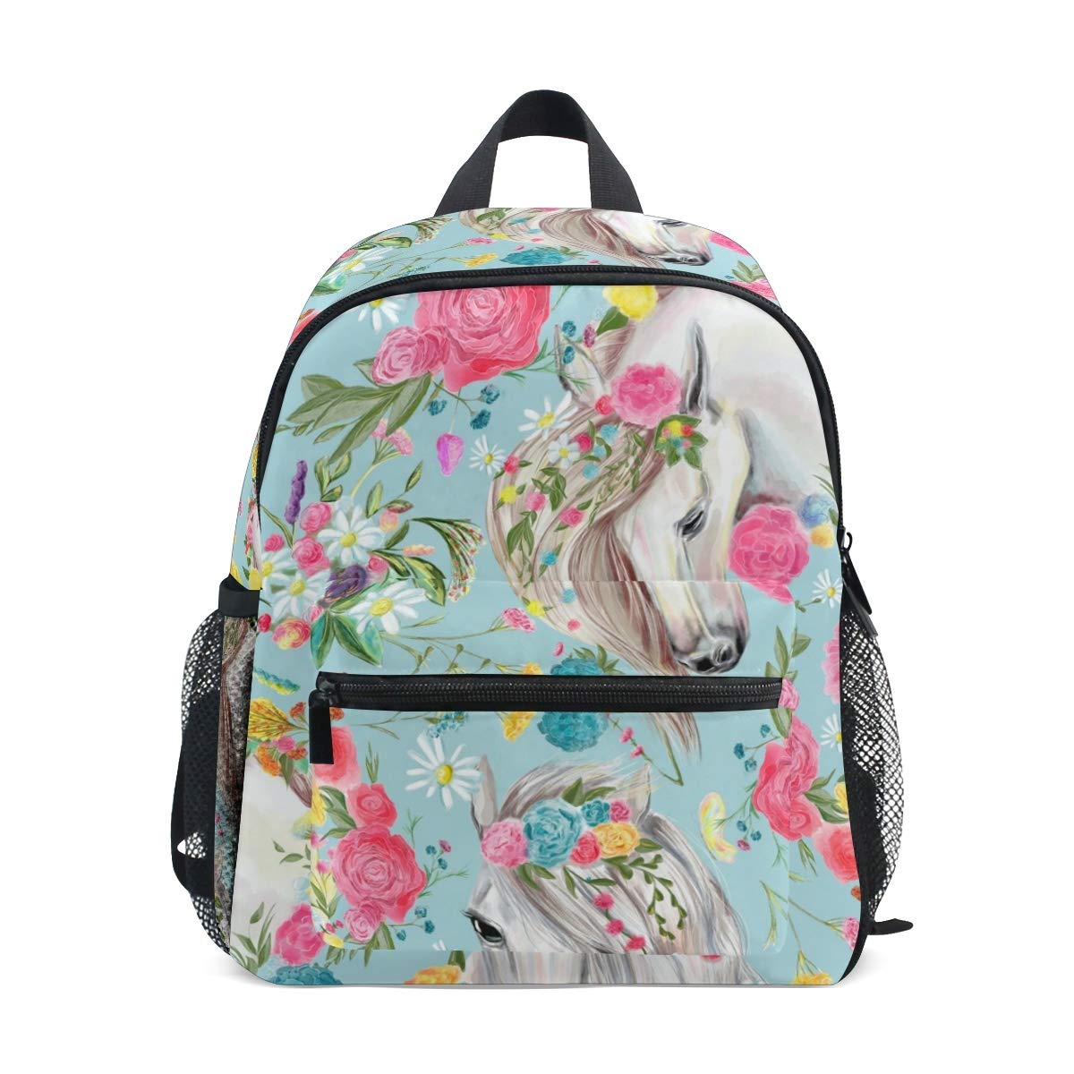 BolazFlower Horse Toddler Backpack fairy tale Preschool Backpack Travel Bag for 3-8 Years Baby Girl Boy