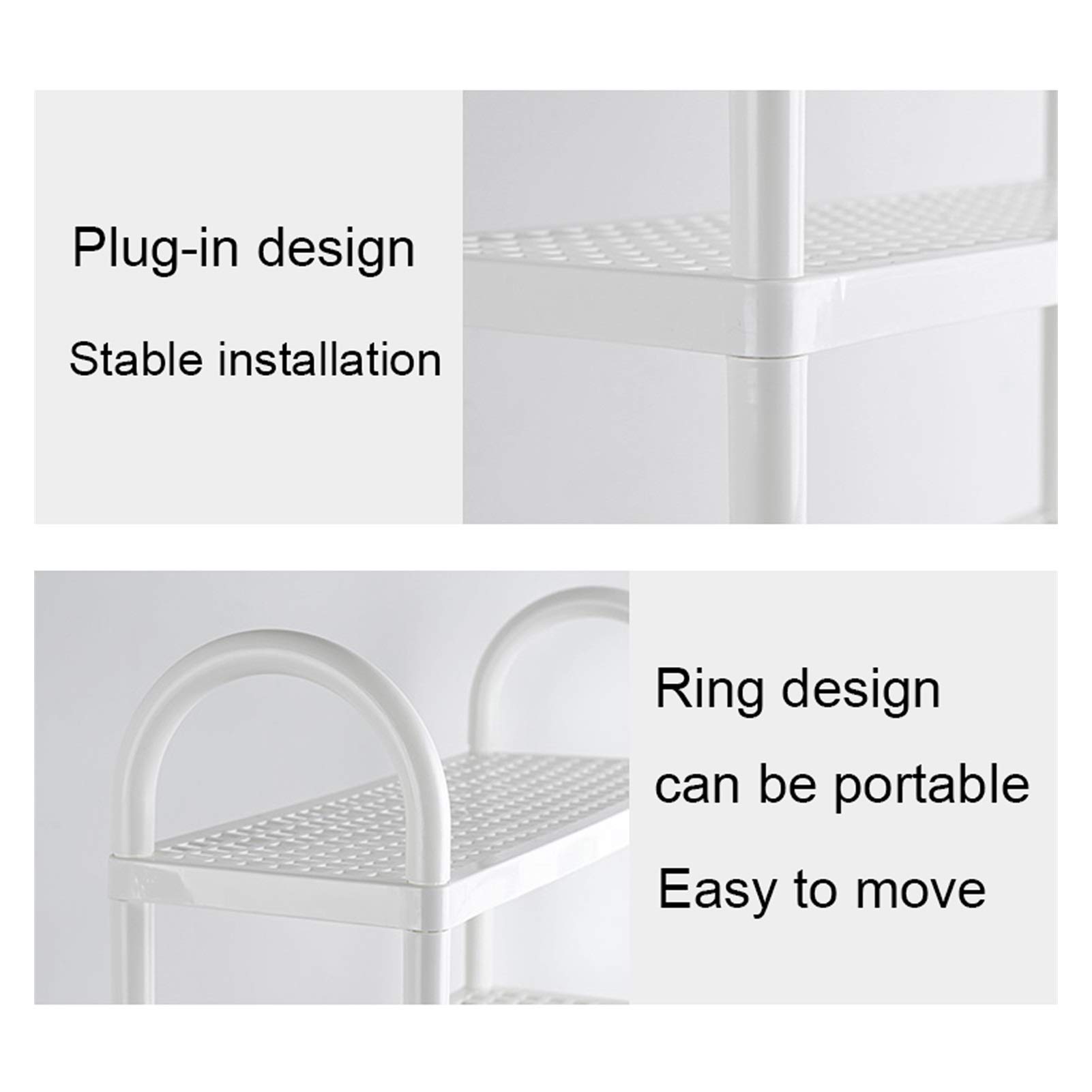 HASMI Schuhregal PP-Schuh Rack platzsparend und vielseitig Rack for Wohnzimmer Schlafzimmer Küche White Storage Stand Regal Organizer Schuhschrank (Size : A)