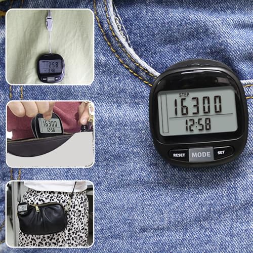 NEXAVKPR LCD Walking Step Counter for Men Women Pet Walking with Removable Clip and Lanyard Accurate Tracking Fitness Trackers