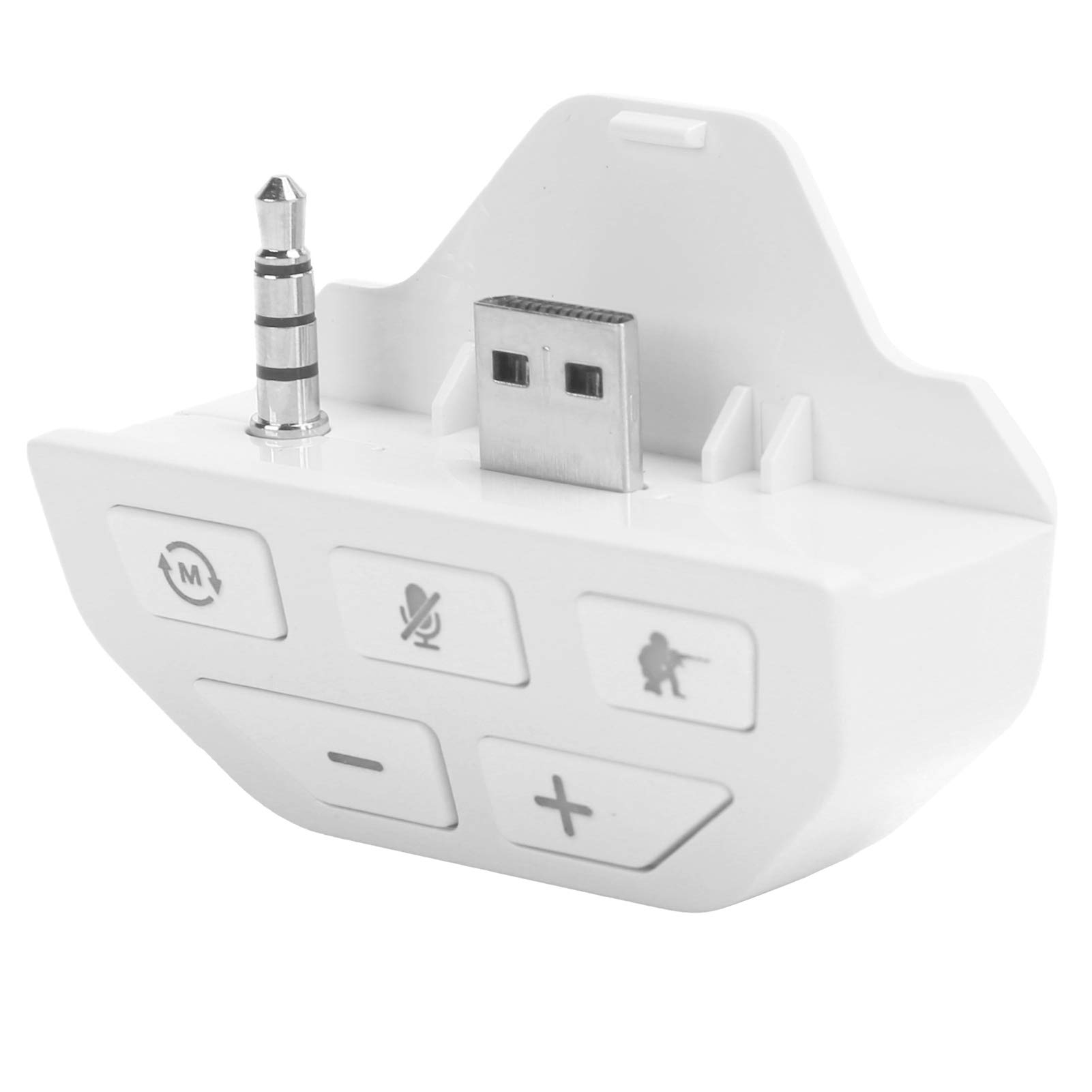Adaptateur de Casque Stéréo pour One, Convertisseur pour Casque, Amplificateur de Son pour Manette de Jeu avec Contrôle du Volume pour Chat Vocal et Mixage Sonore de Jeu (Blanc)