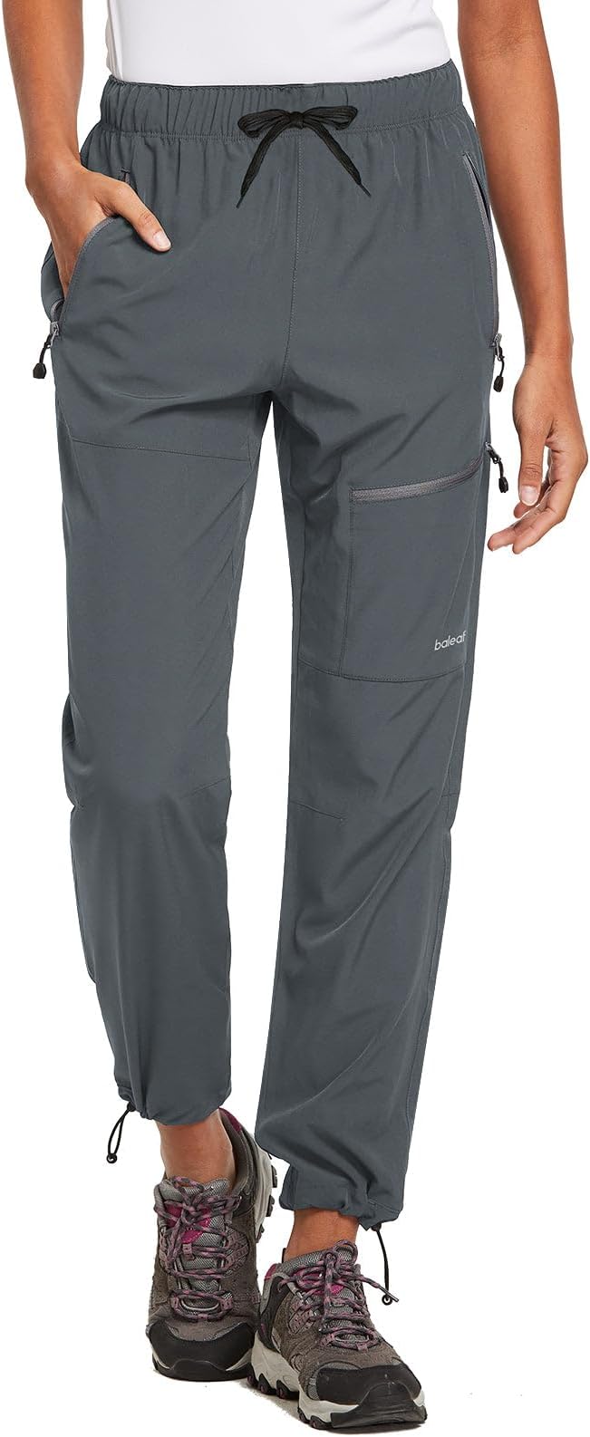 Women's Hiking Pants Quick Dry Lightweight Water Resistant Elastic Waist Cargo Pants for All Seasons