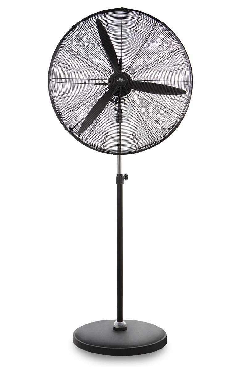 Orbegozo PWS 0165 - Ventilador de pie industrial, 65 cm diámetro de aspas, cabezal multiorientable, oscilante, 3 velocidades de ventilación, 140 W, color negro