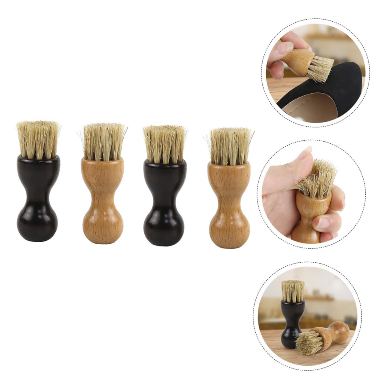 3 Sätze Schuhbürste Schuhputzbürste Sohle, Einzig, Alleinig Schuhpflegebürste Wildlederschuh Bausatz Maschine Wildleder Schuhputzset Wildlederbürste Black Borstenhaar 4 Stück * 3