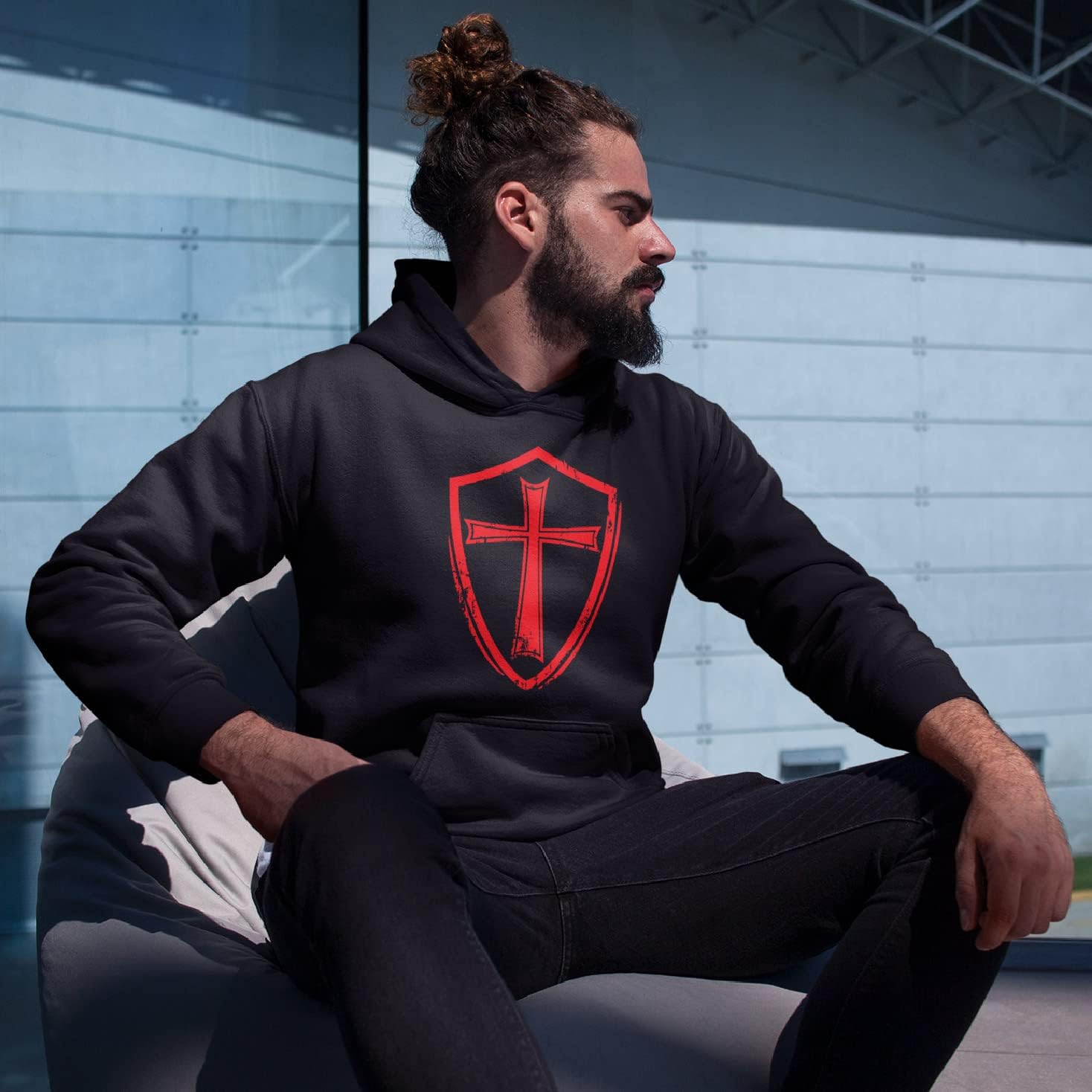 lepni.me Hoodie Sweatshirt Knights Templar Soldiers of Christ Crusader Cross Shield