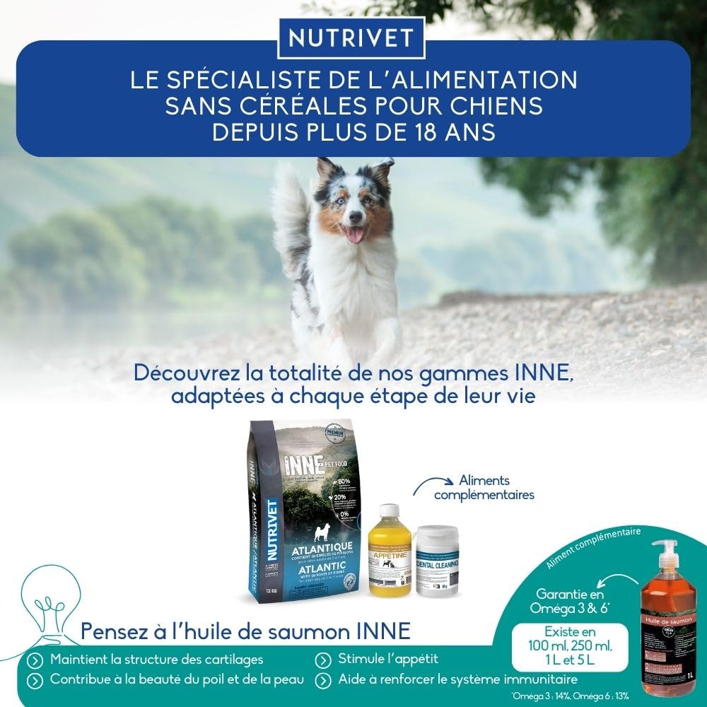 NUTRIVET - INNE Chien - Croquettes sans Céréales - Chien Adulte - Volaille - 80% d'ingrédients d'origine Animale - 12 kg