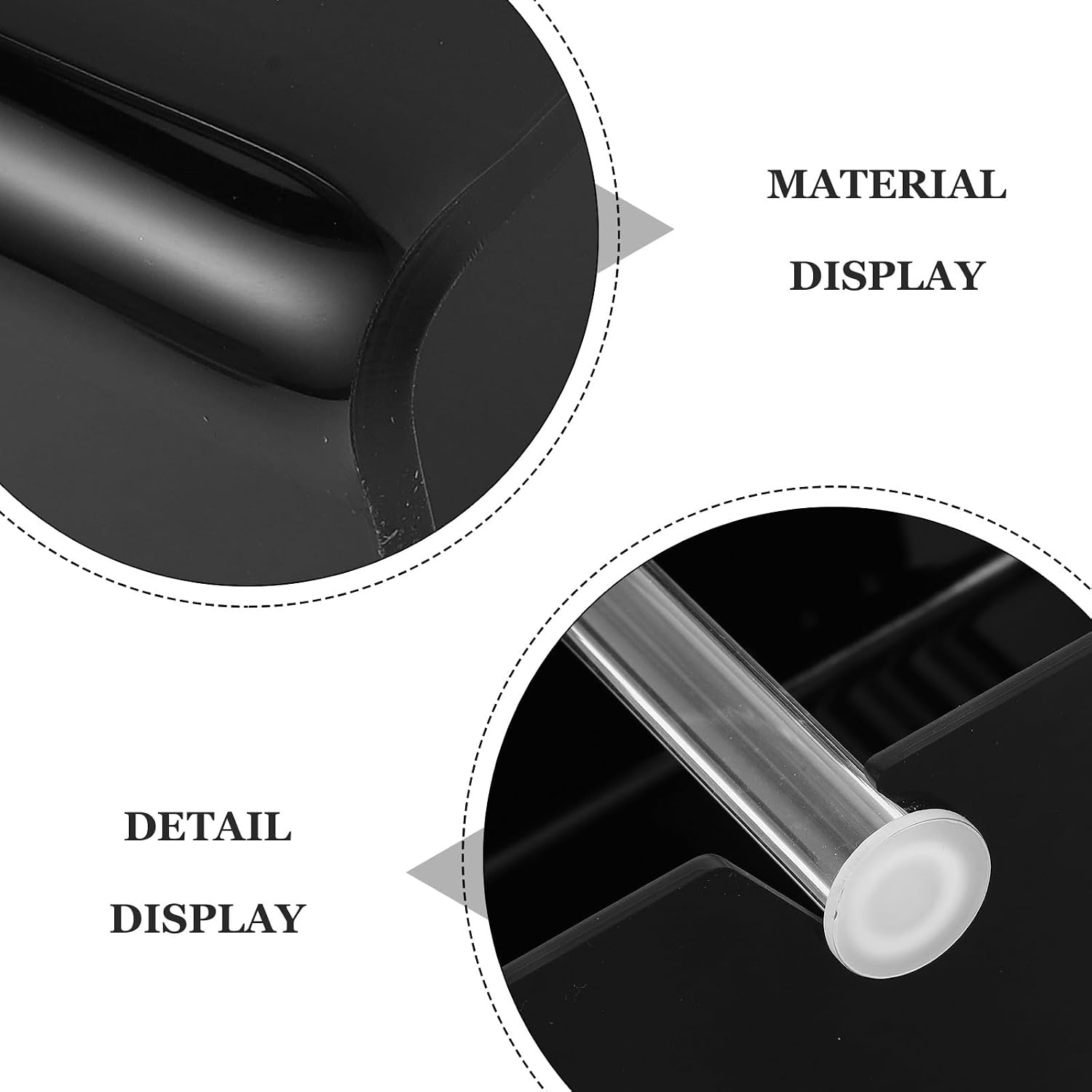 KICHOUSE Roll Label Dispenser - Black Acrylic Sticker Roll Dispenser Organizer for Product Packaging Shipping - Sticker Label Holder for Home Office Desk