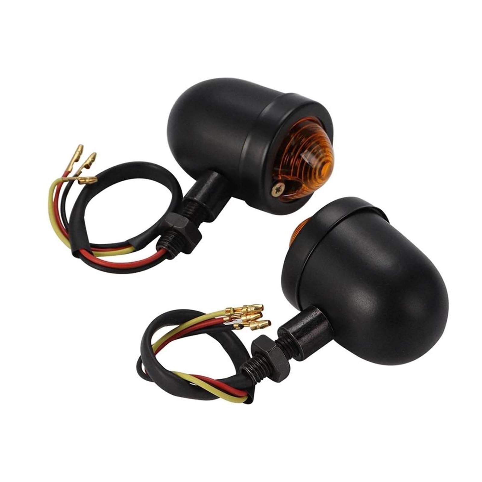 Accesorios Universales Motocicletas para Harley Retro Intermitentes De 12 V Luces Intermitentes De Un Solo Cable 2 Unidades Intermitentes(Plata)