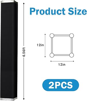 2PCS Thick Black Truss Cover - High Elasticity Scrim Sleeve for 6.56 ft x 12 in Box Truss - Ideal for Wedding, Performance,Concert Decorations
