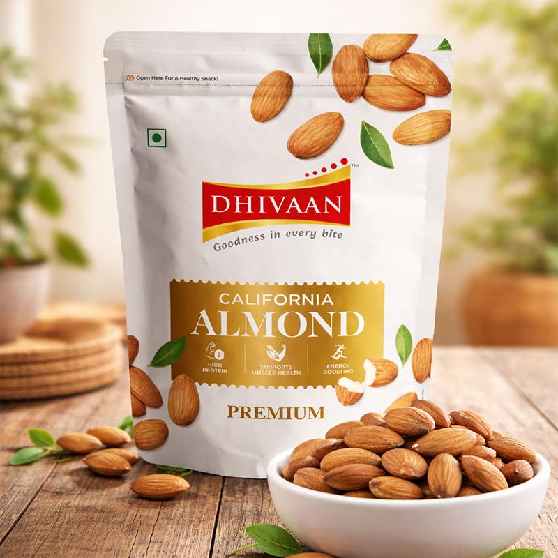 Image of Dhivaan Premium California Almond 250GM |100% Natural Badam Giri | High Protein, Supports Muscle Health, Energy Boosting