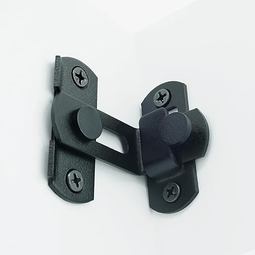 Miniatura 3 de Cerradura de puerta de 90 grados Cerradura de puerta de granero para puertas y ventanas Pestillo de puerta (1 negro)