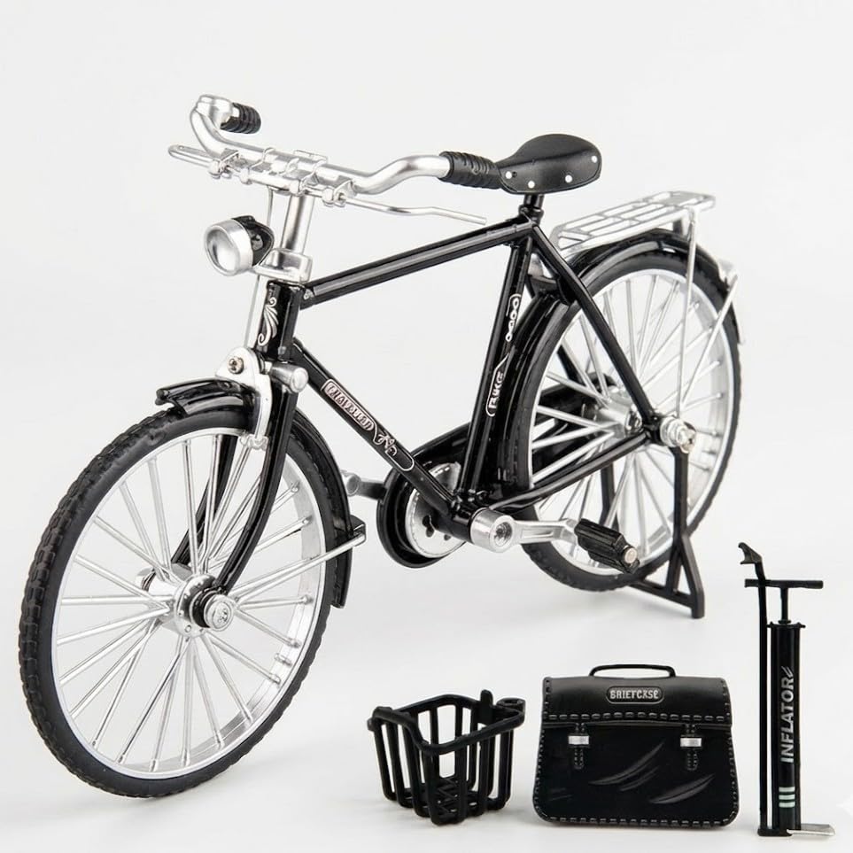 Image of DIY Retro Bicycle Model Ornament Miniature Metal Cycle Showpiece Home Office Desk Decor Collectible Gift