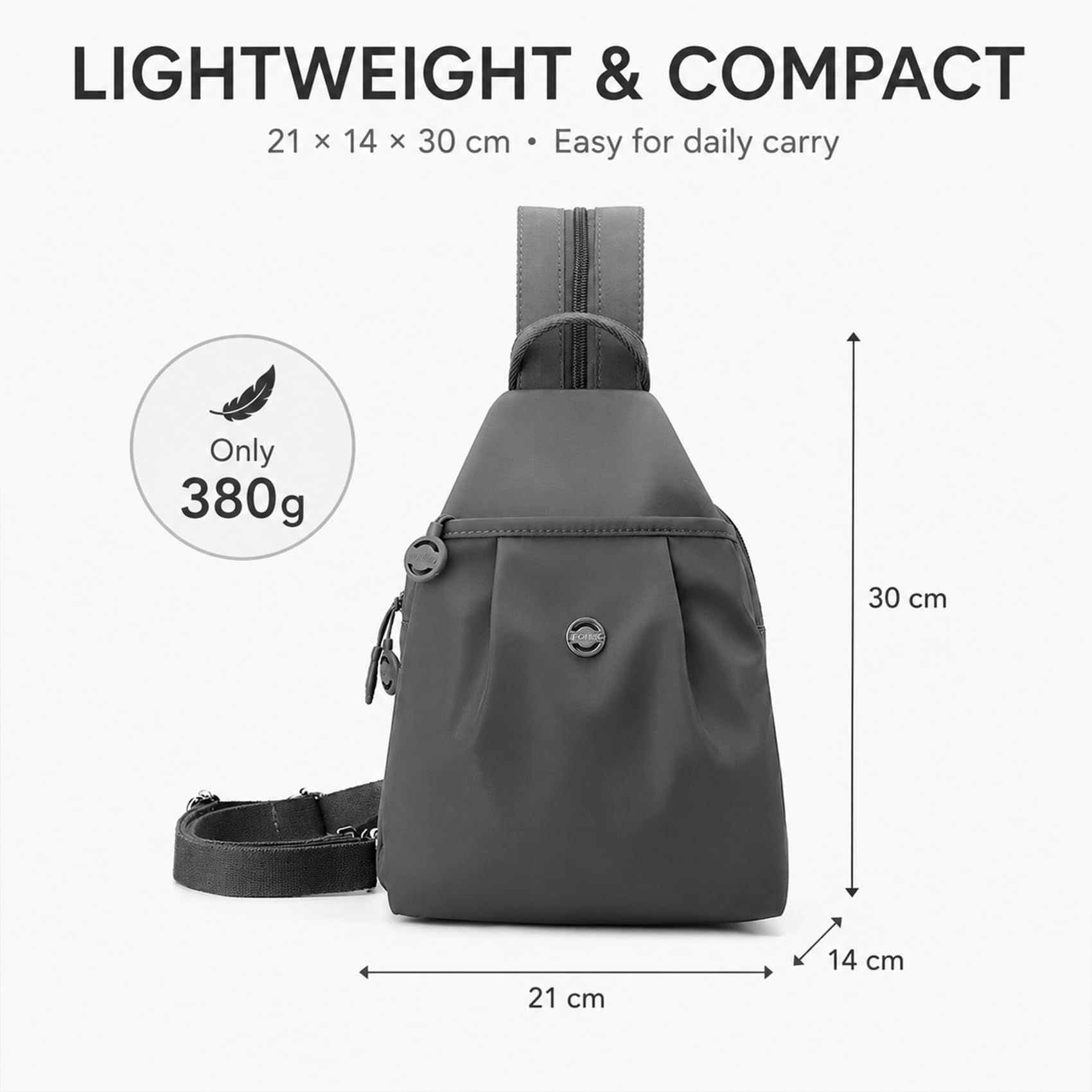 Sac à Dos Femme Antivol Petit Imperméable Léger, Mini Sac Bandoulière 2 en 1 Oxford Élégant, 21×14×30cm Sac à Dos Ville Travail Voyage Unisexe