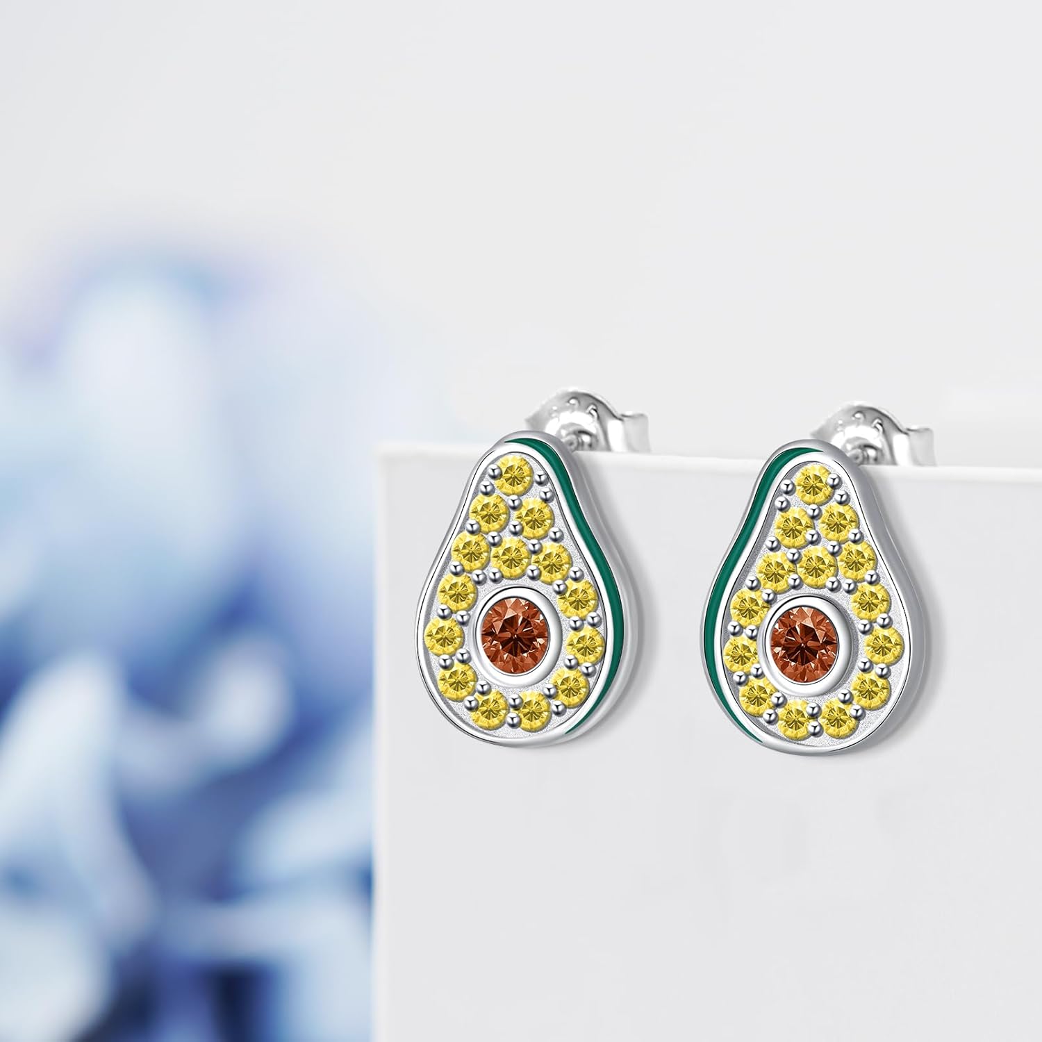 Watermelon/Donut/Strawberry/Avocado Earrings 925 Sterling Silver Fun Fruit Stud Earrings Birthday Jewelry Gifts for Women - Image 2