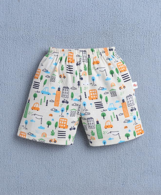 Image of BUMZEE Baby Boys Cotton Pack of 4 Above Knee Length Shorts