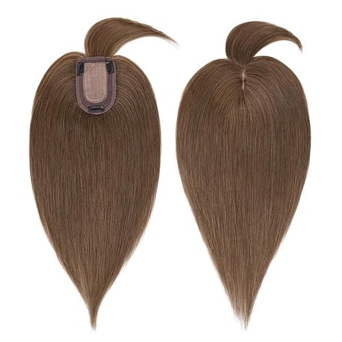 Miniatura 2 de MY-LADY Toppers de cabello humano para mujer, cabello humano real para cabello fino, 2.8 x 5.1 in, base de seda, postizo con flequillo, densidad del