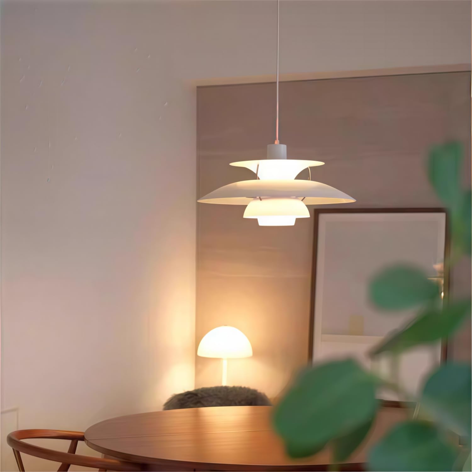 Pendelleuchte Esstischlampe Kronleuchter Moderne Hängelampe 40CM Weiß | Verstellbarer Schnur,Blendschutz mit E27 Sockel,Ideal für Kücheninsel,Esszimmer, Wohnzimmer und Schlafzimmer