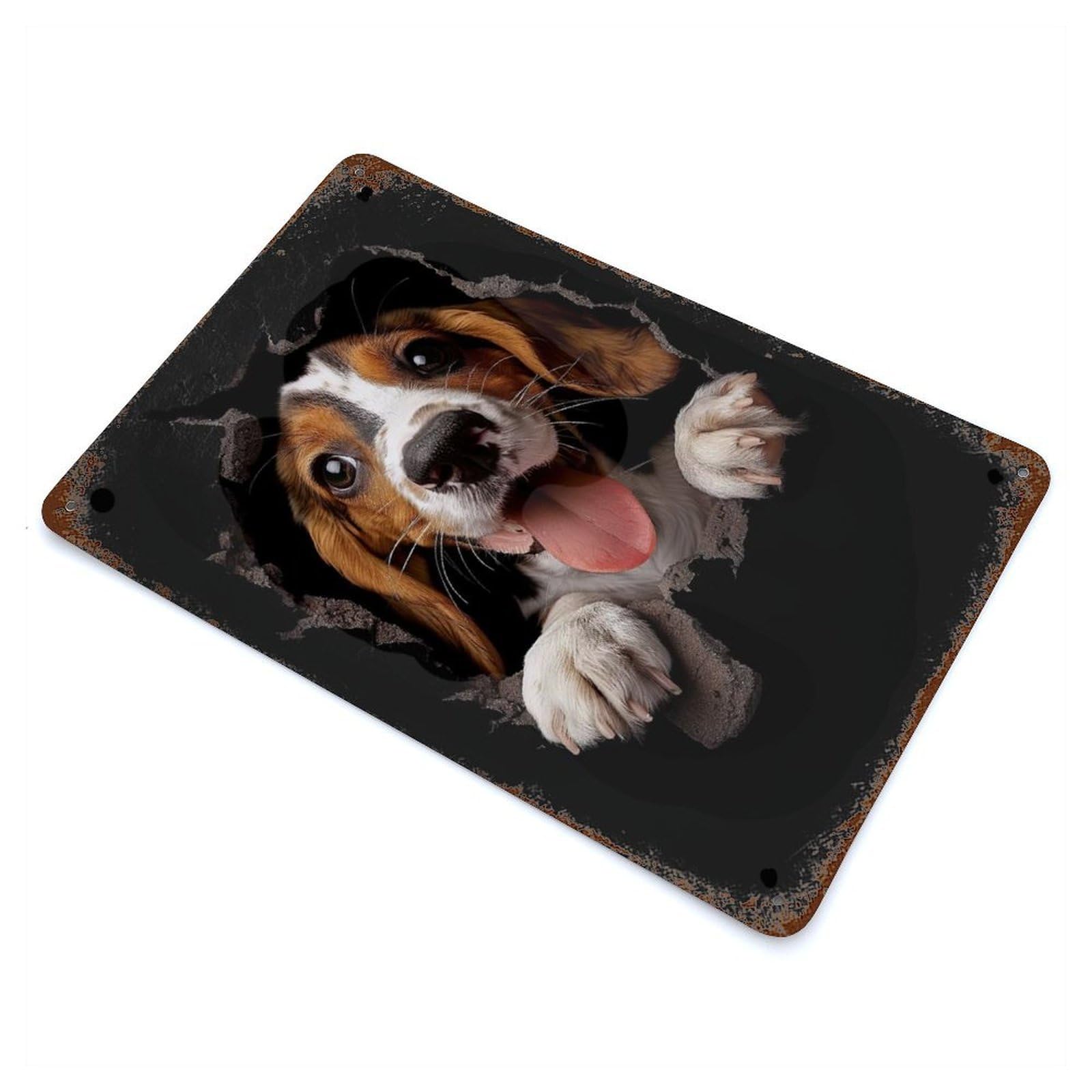 Rusty Metal Tin Sign English Foxhound 11.8"x7.9", Classic Wall Plaque for Cafe, Home Bar And Lounge Decor