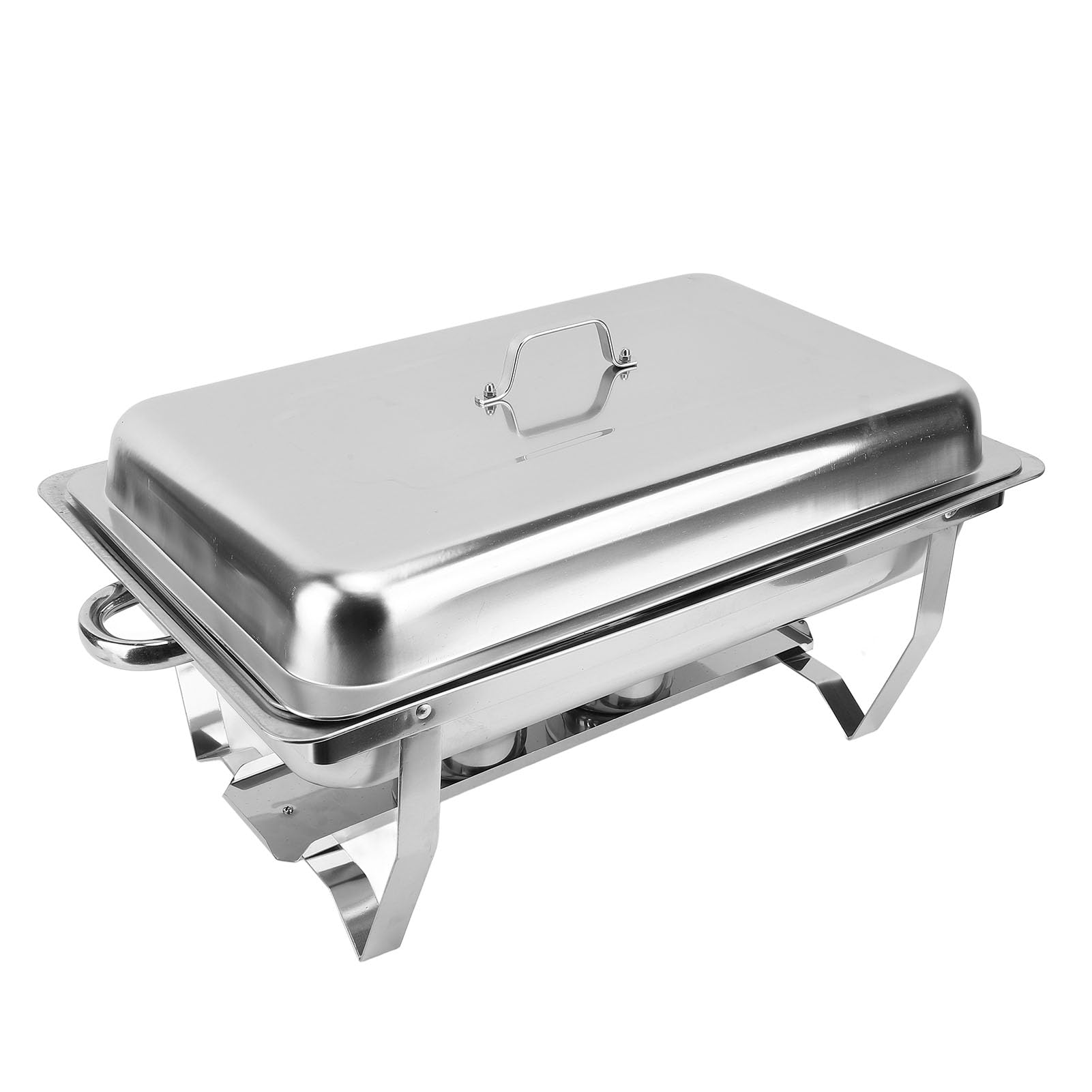 Sxhlseller Calentador de Buffet de Acero Inoxidable con 2 Compartimentos, Servidor de Alimentos de Catering Comercial que Incluye Estufas de Etanol para Unidades de Servicio de Banquetes de Hotel y
