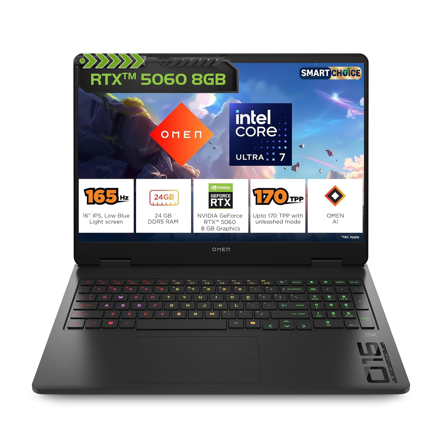 HP Omen 16, Intel Core Ultra 7 255H, 8GB RTX 5050, 24GB DDR5(Upgradeable) 1TB SSD, 2K IPS 165Hz 400 nits, 3ms RT, 16''/40.6cm, Win11, Office24, Black, 2.4kg, am0240tx, Xbox Gamepas* RGB Gaming Laptop — Amazon image 14