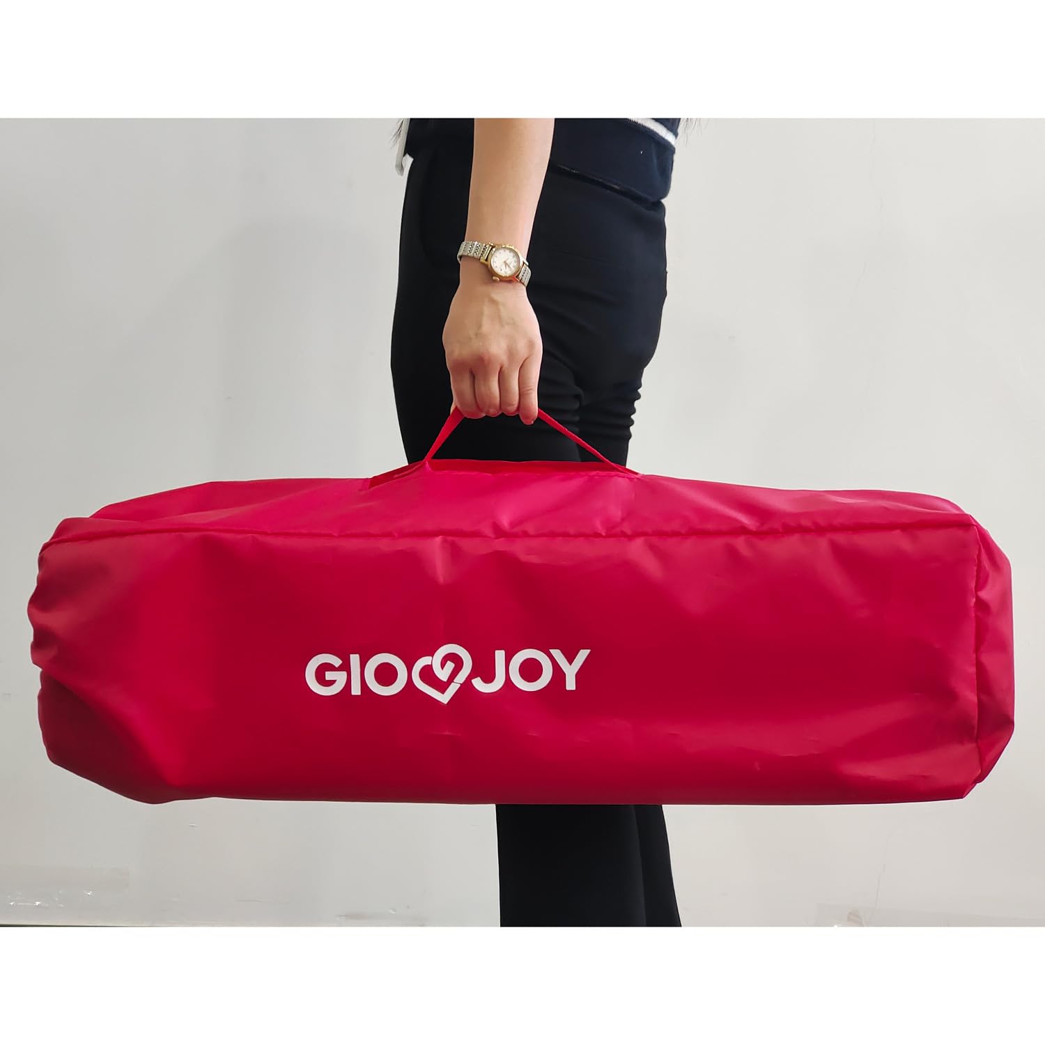 Lettino Da Viaggio Pieghevole Basic Con Borsa - Rosso, Telaio In Acciaio, Rete Laterale, Certificato EN 716 - Foto 5