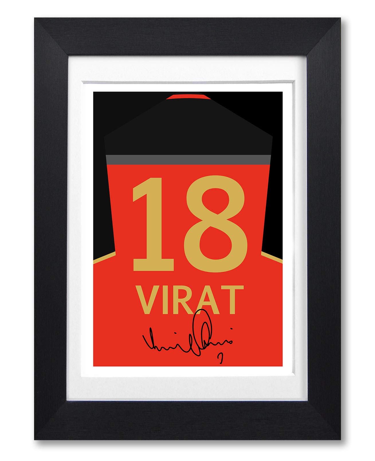 Mounted Gifts Black Virat Kohli Royal Challengers Bangalore Cricket Signed A4 Poster Photo Print Autograph Signature Photograph Artwork Picture Gift India Jersey Shirt Kit ( Framed & Mounted)