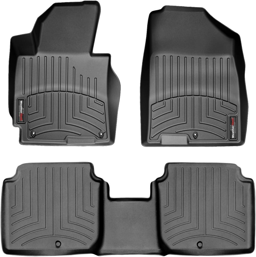 WeatherTech Custom Fit FloorLiners for Hyundai Elantra, Elantra, Elantra - 1st & 2nd Row (44325-1-3), Black