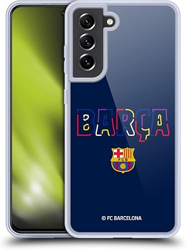 Head Case Designs Funda de gel con licencia oficial del FC Barcelona Neon Barca Graphics protección de grado militar compatible con Samsung Galaxy