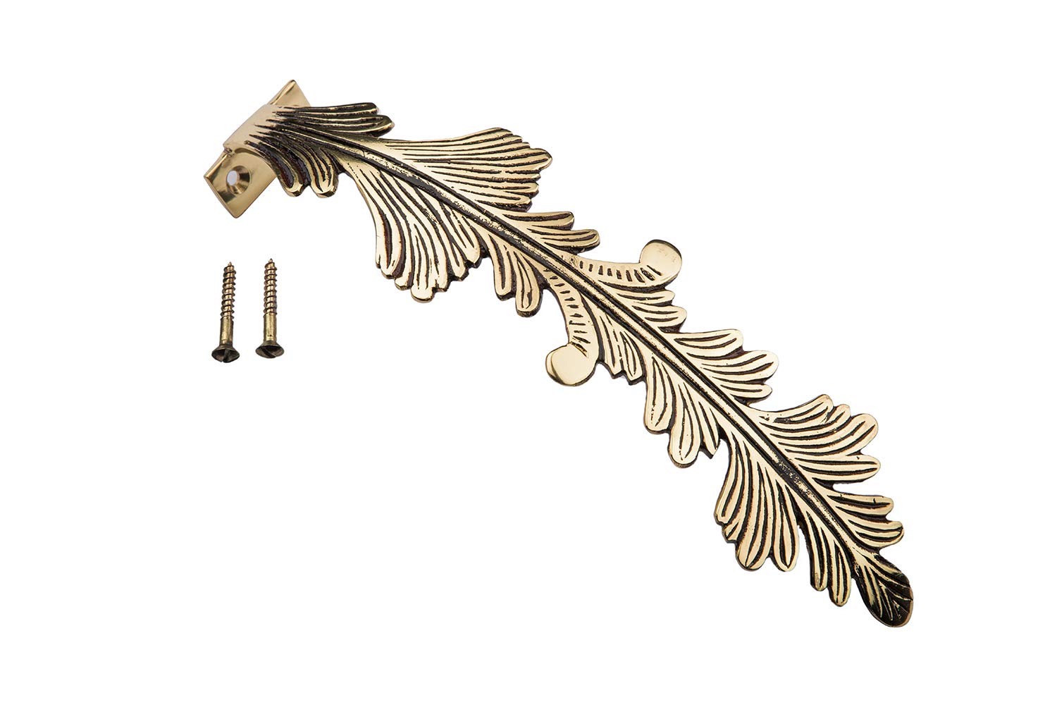 Brass & Metal Antique Brass 1X Curtain Tie Back Hold Back Leaf Curtain Tieback Home Decoration