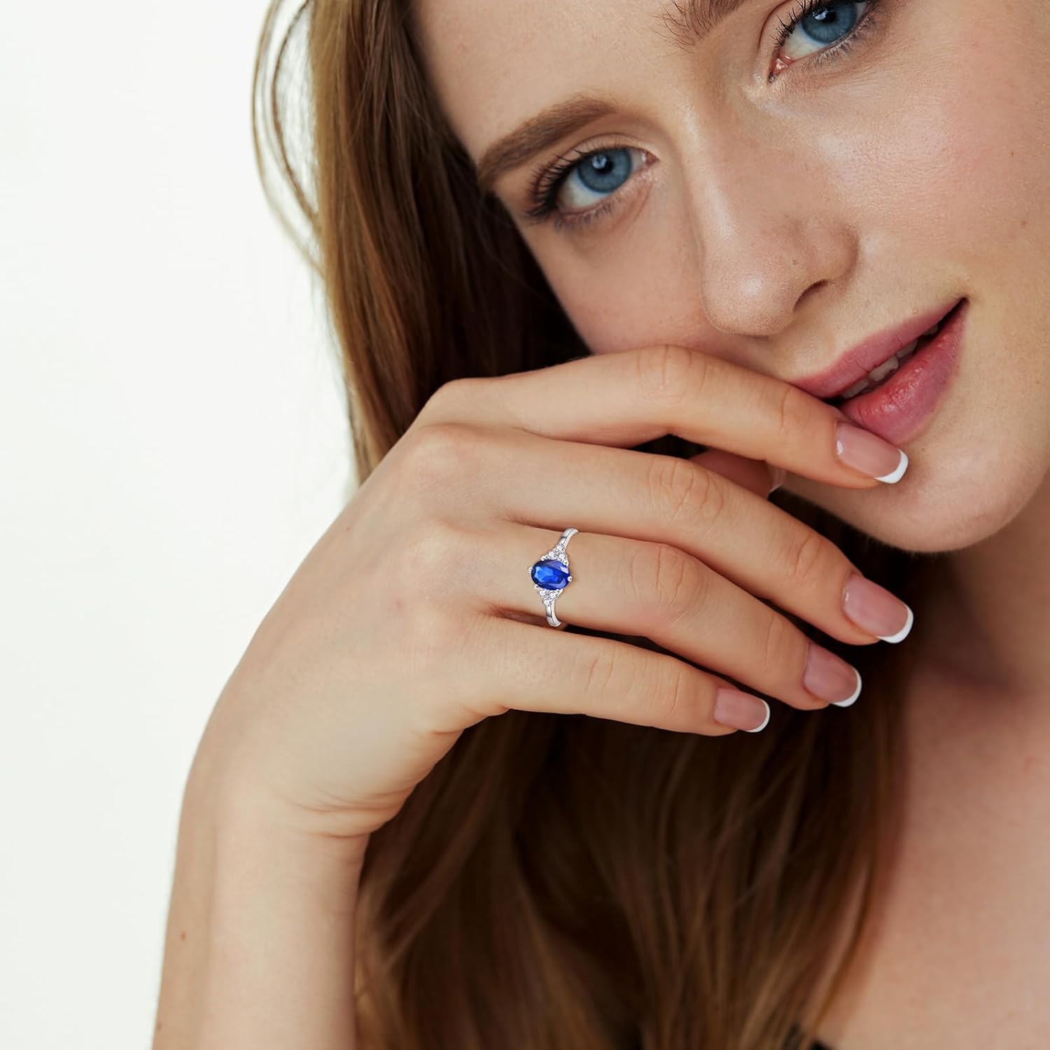 1.5ct Oval-Cut Engagement Ring for Women Engraved Always & Forever Created Emerald/Sapphire/Amethyst/Cubic Zirconia Engagement Ring Promise Wedding Ring White Gold Plated Size 5-9 - Image 4