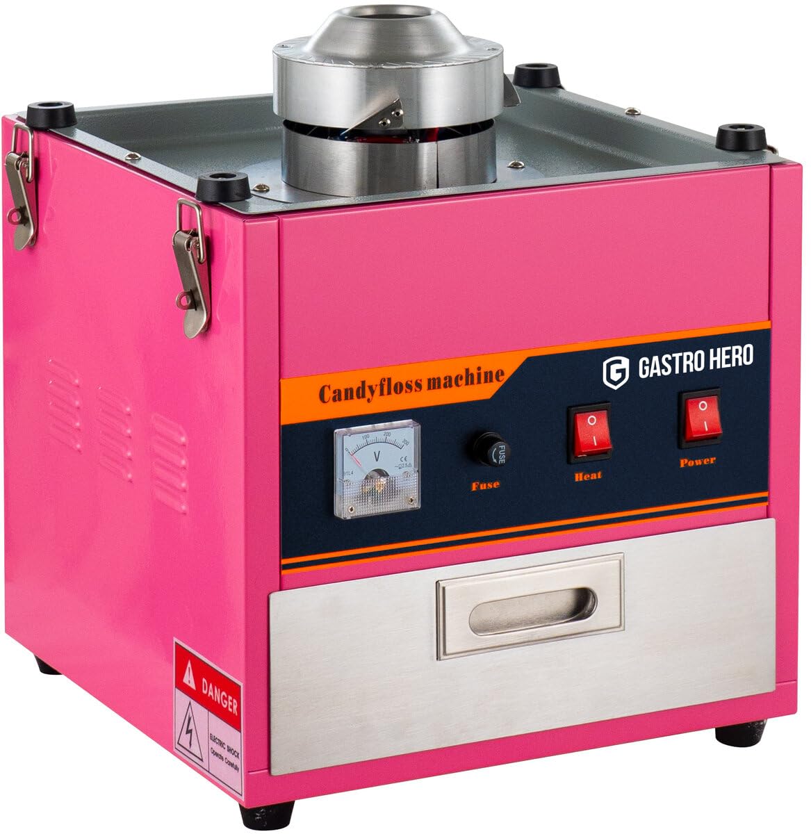 GastroHero Zuckerwattemaschine Profi Cotton Candy Machine für Gastronomie Jahrmärkte