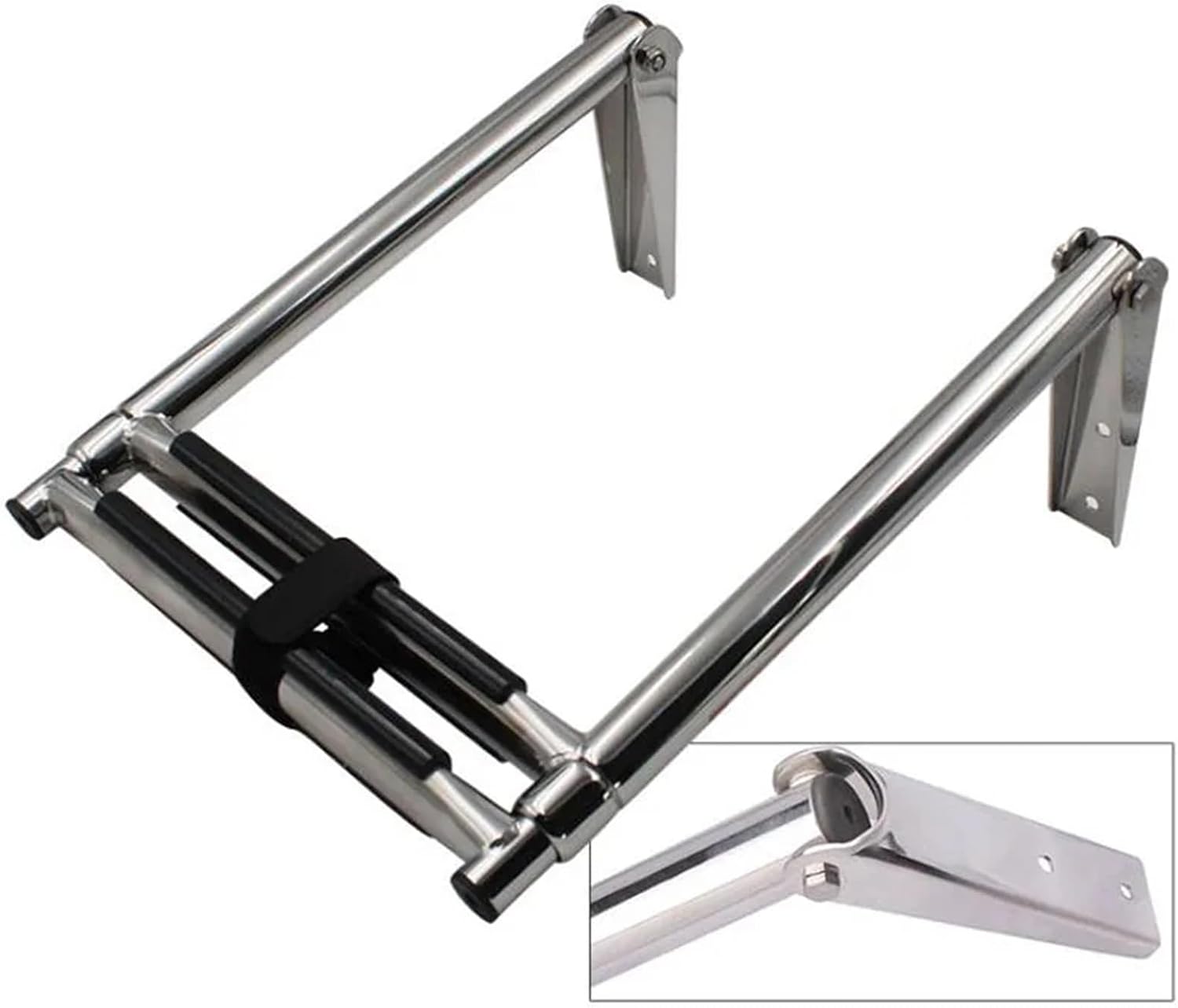 2-Step Boat Ladder Stainless Steel Deck Telescoping Platform Ladder Hardware