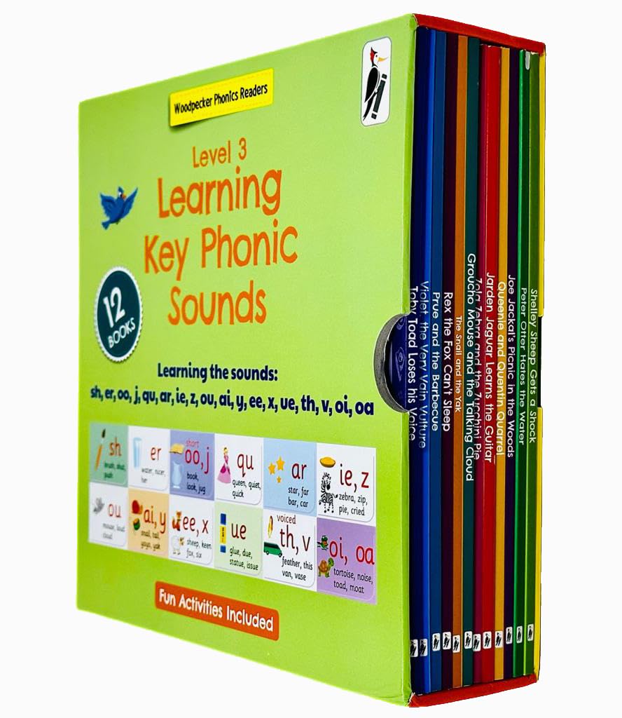 My Third Phonic Sounds 12 Books Collection Box Set with Included Fun Activities(Shelley Sheep Gets a Shock, The Snail and The Yak, Rex the Fax Can't Sleep & More)(Learning Key Level 3)