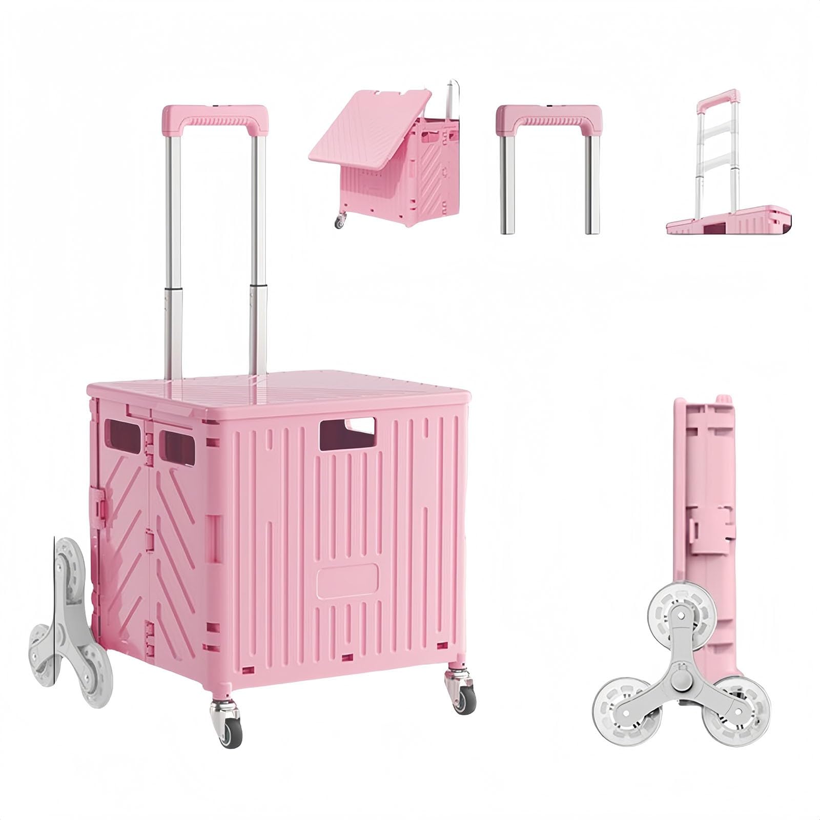 Carrello per la spesa pieghevole, resistente, con ruote e manico telescopico, supporta 35 kg, ideale per la spesa e il trasporto