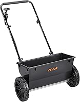 VEVOR 50LB Broadcast Drop Spreader for Lawn Garden - 18in Width, 30 Settings, 10in All-Terrain Tires, Seed Fertilizer Ice Melt