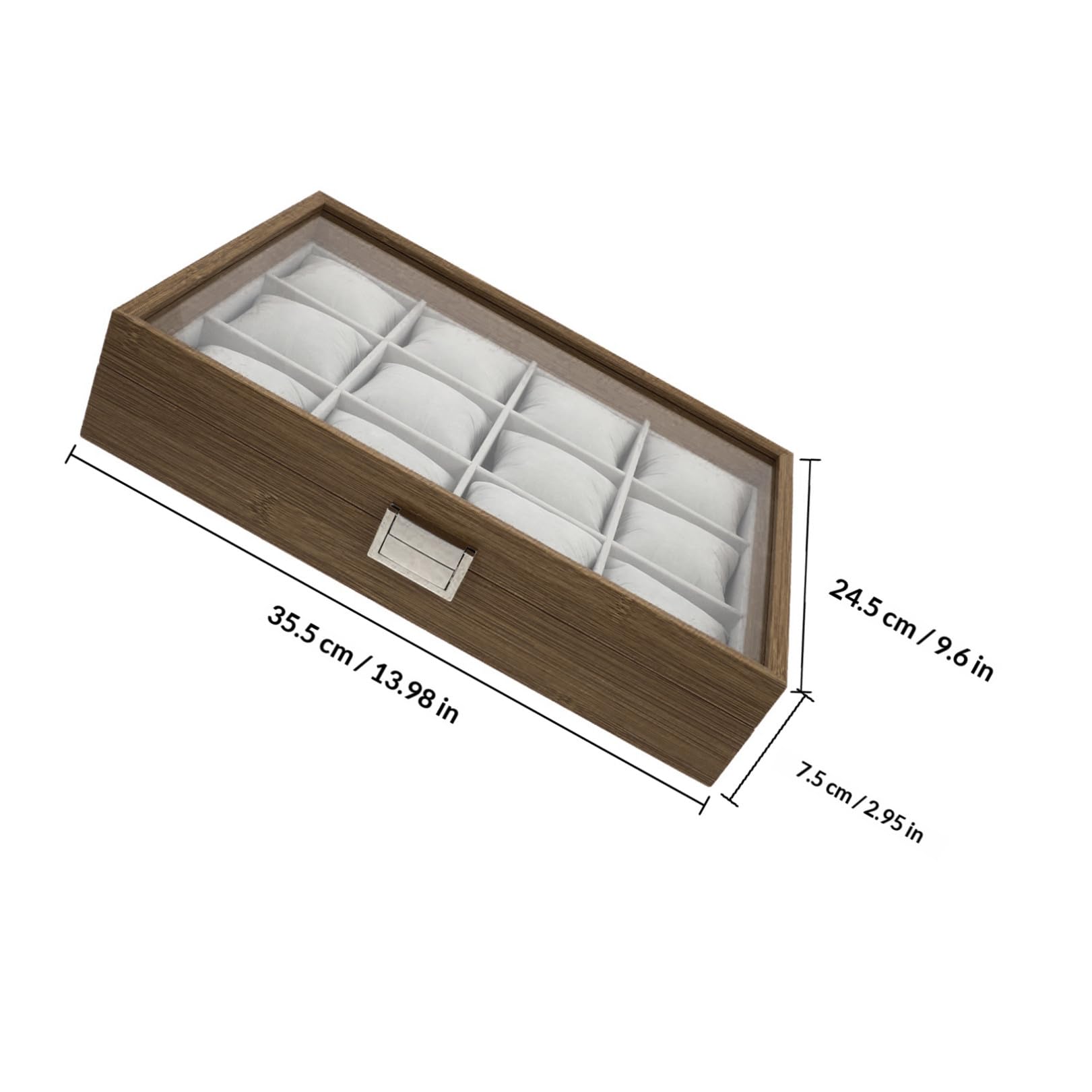 MAGICLULU Scatola Porta Orologi e Organizer per Gioielli in Materiale Sintetico con 12 Scomparti Grandi e 12 Cuscini Morbidi Rimovibili per Decorazione Casa e Esposizione