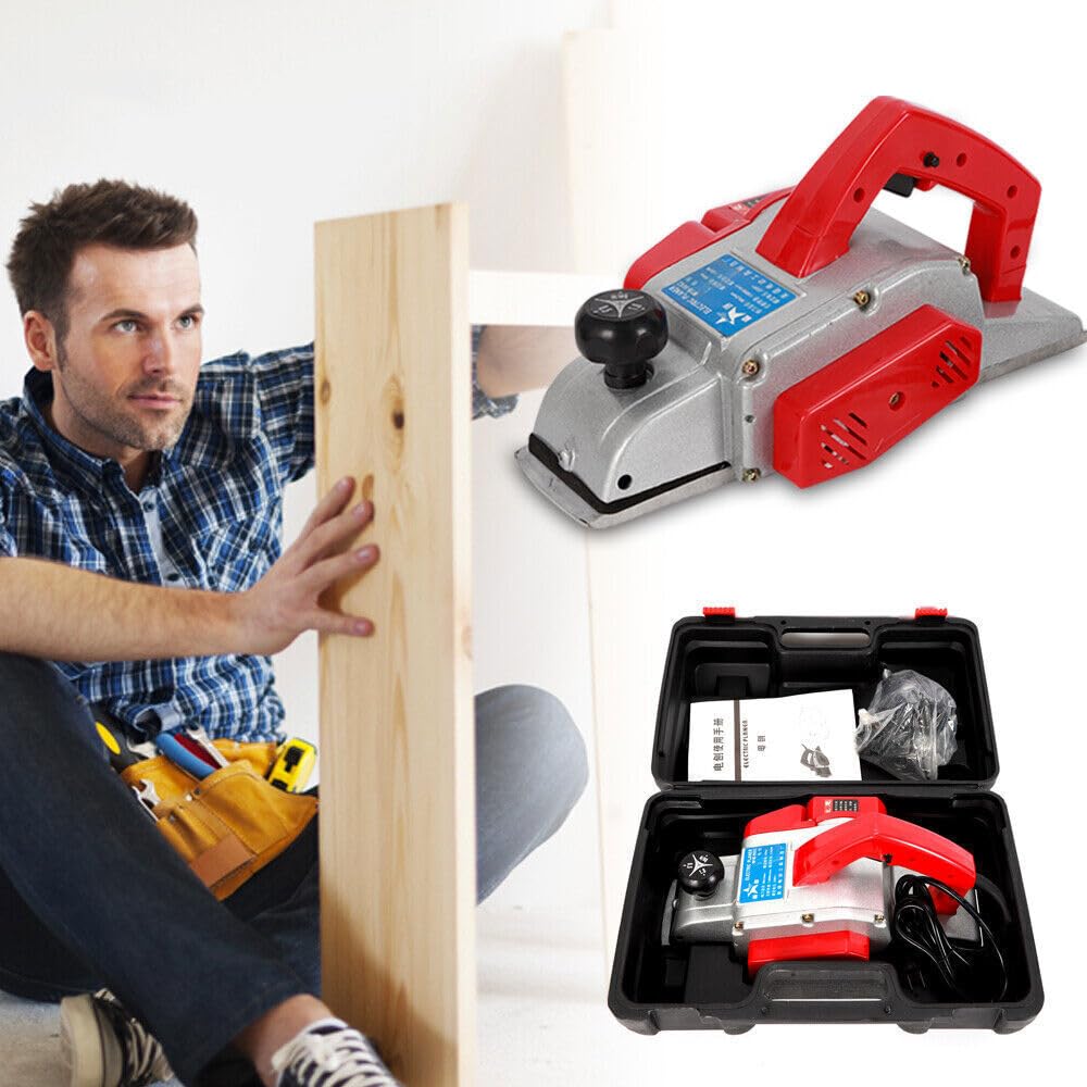 Strug elektryczny, 1300 W, strug belkowy Heavy Duty, elektryczny planer, strug ręczny, do szlifowania i cięcia drewna (głębokość strugania 2 mm, szerokość strugania 90 mm)