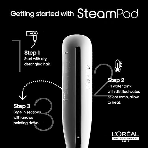 Miniatura 4 de LOreal Professionnel Steampod  Plancha plana a vapor alisadora de cabello y estilizadora profesional