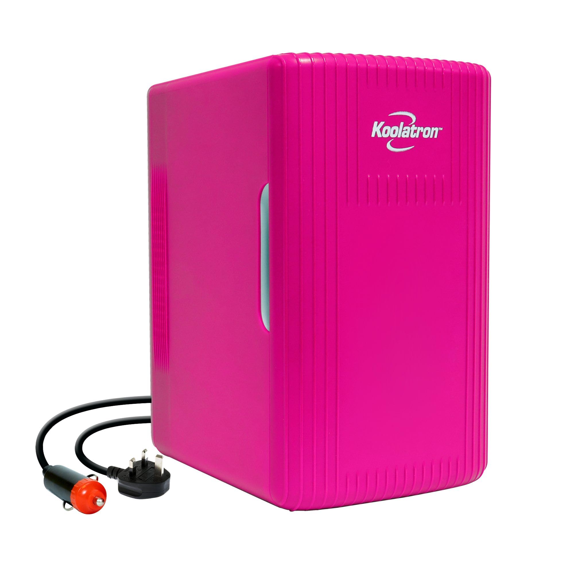 Koolatron Retro Mini Fridge For Bedrooms 12V Portable Cooler Refrigerator 4L Small 6 Can Table Top Quiet Mini Fridges For Skincare Food Drinks Kids Home Car & Travel Pink