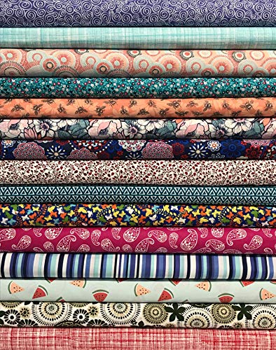 image for Quilting Fabric Squares 8.5” x 8.5” (21.6cm x 21.6cm) Pre-Cut Cott