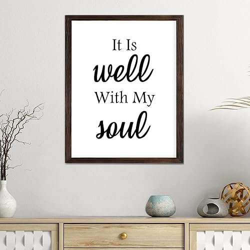 Miniatura 13 de In This Kitchen We Dance - Letrero de madera para decoración de pared, con citas religiosas, letrero de madera enmarcado, estilo rústico de granja