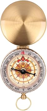 Compass Compass Compass Pocket Compass High Precision Compass Military Compass Luminous Folding Travel Camping Excursion Leisure Mountain Climbing Outdoor Disaster Prevention Gold