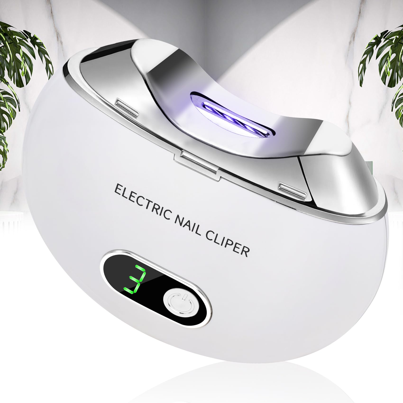 Automatic Electric Nail Clipper with 3-Speeds Levels and Nail Clip Storage, LCD Digital Display, USB Rechargeable Safety Electric Nail Trimmer Suitable for Babies,Children, Adults and Seniors