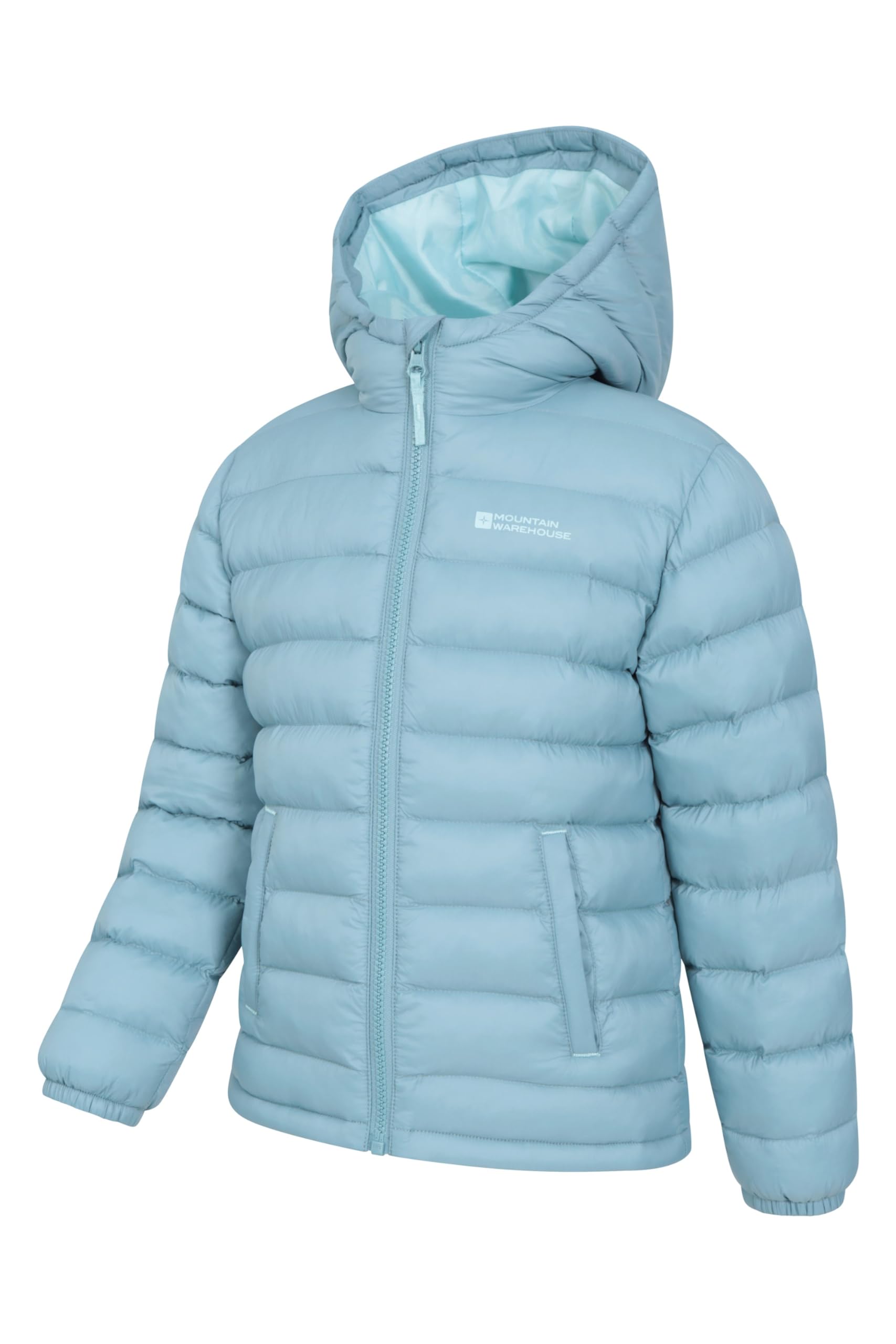 Mountain Warehouse Seasons Steppjacke für Kinder - Ultraleichte, warme, wasserdichte Steppjacke, Jungen/Mädchen Jacke, Kapuze & Reißverschluss - Frühling, Sommer