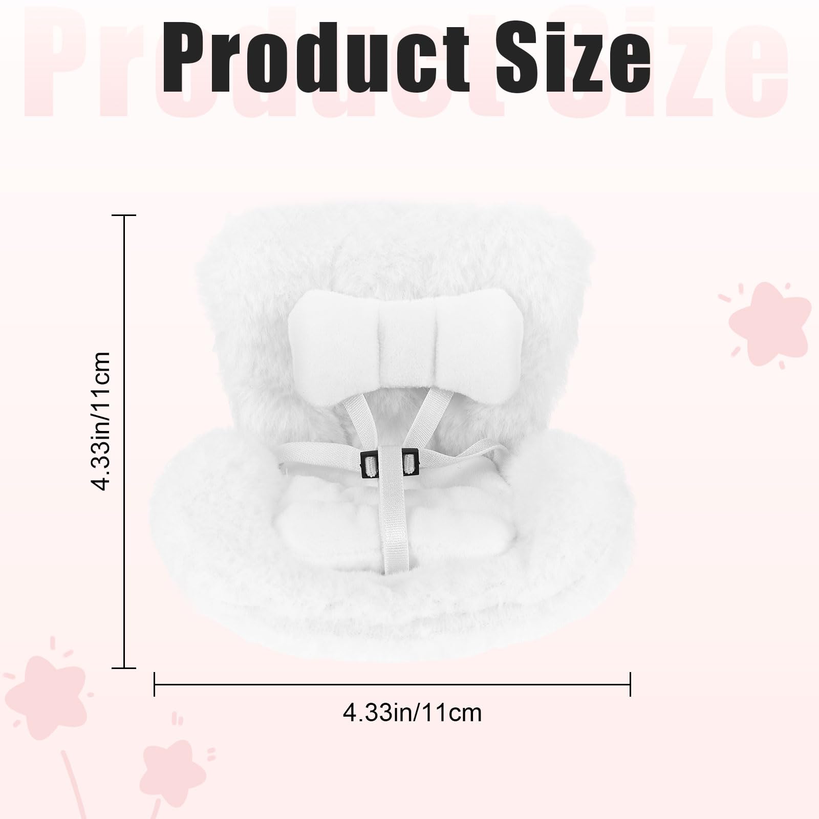 Maahongh Car Seat for 10-17cm Dolls with Soft Furry Cushion Air Vent Clip & Desktop Stand, Cute and Functional Accessories for Doll Collectors and Fans (White)