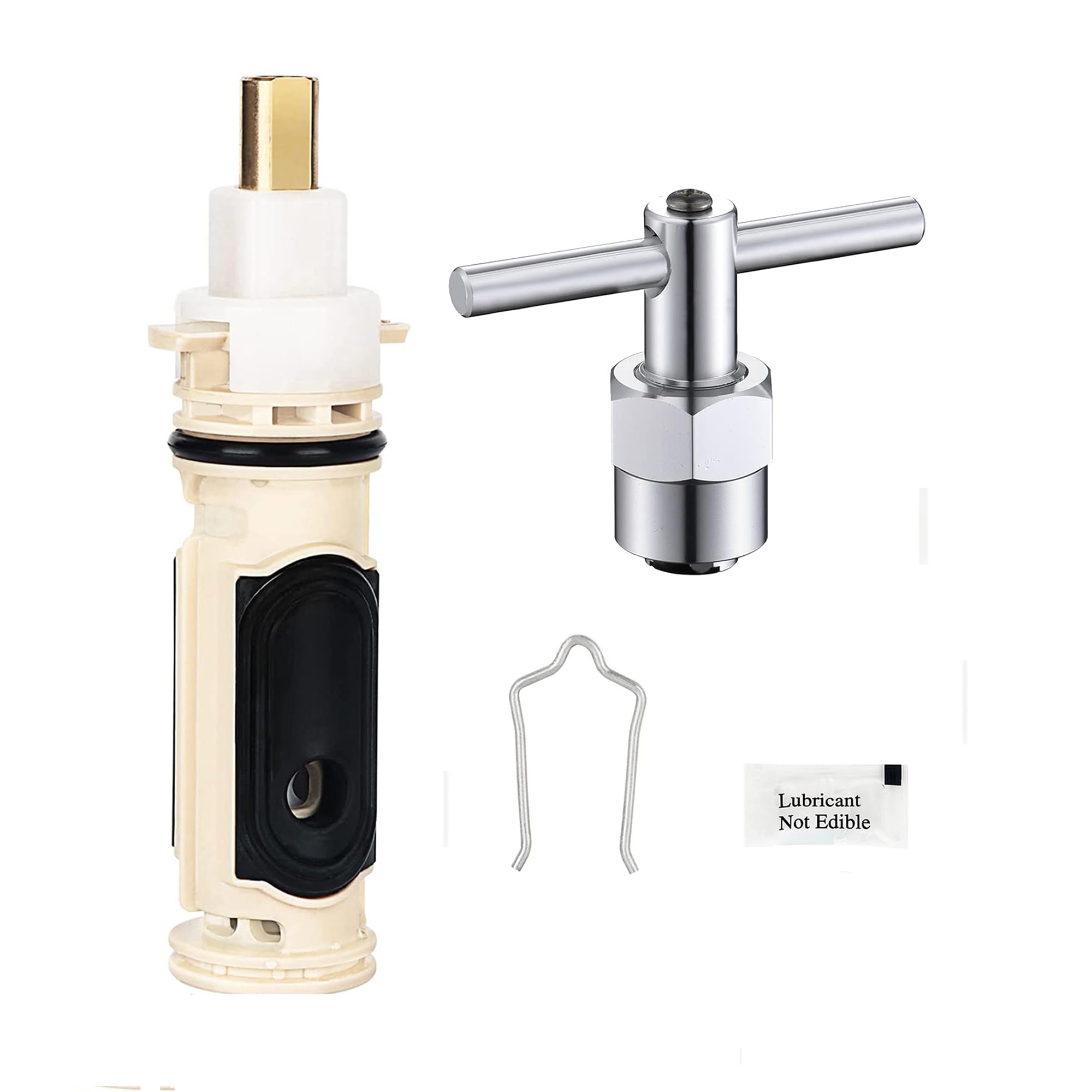1222 Replacement Cartridge with Moen 104421 Cartridge Puller Removal Tool Retainer Clip Compatible with Moen One-Hanlde Posi Temp 1222B Shower Bathtub Faucet (1222 cartridge +104421 cartridge puller)