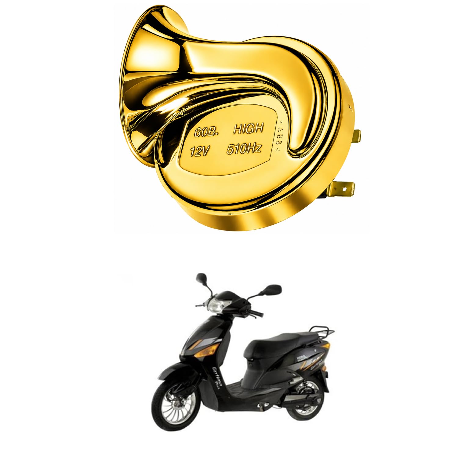 Universal 12V Snail Tweeter Horn 300dB Super Loud Waterproof Electric Horn, Premium Chrome Finish, Heavy Duty Brass Terminals for Car, Bike, Truck, SUV Comfortable With Ele-ctric Zip-py-image-20