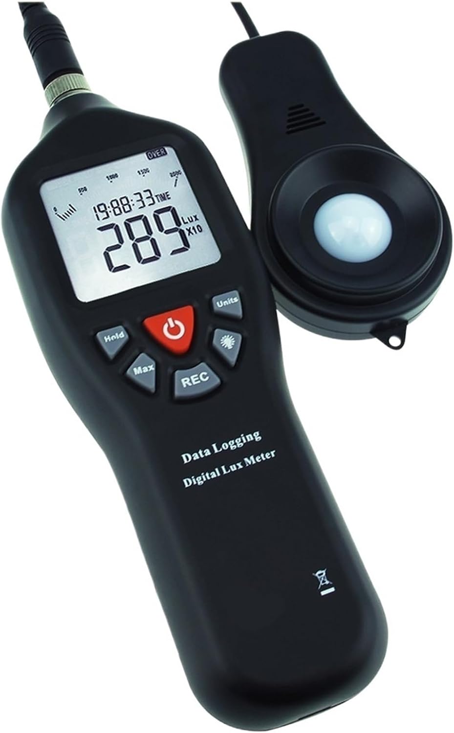 Light Meter, Light Meter Luxometer 0-200000 Photometer with Data Logging Function Detachable Sensor Backlight Large Display Lux,Light Meter Photography