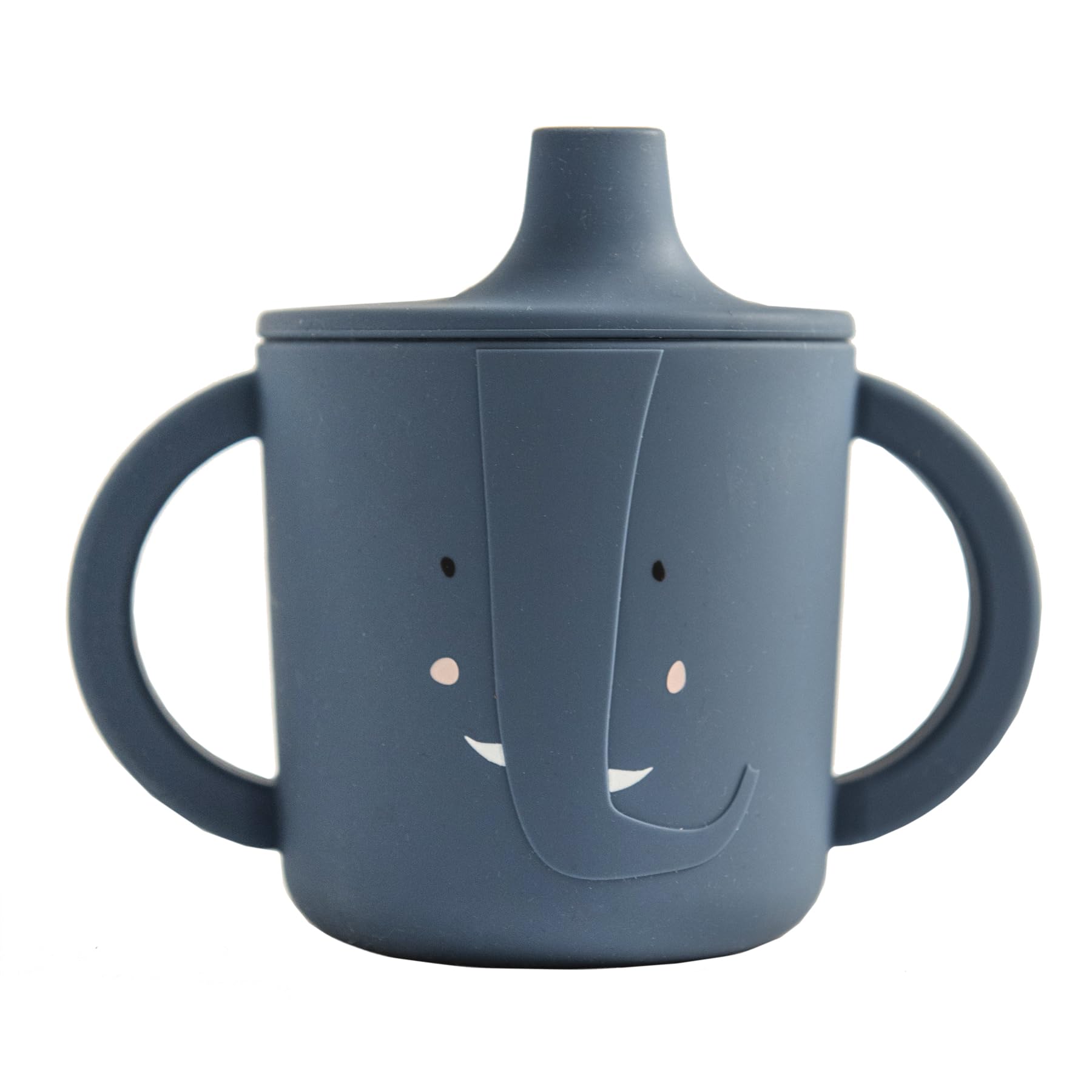 Trixie - Mrs Elephant Silicone Sippy Cup - 4m+ - 100% Food Grade Silicone - Blue